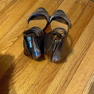 Barely worn gold sling sandals